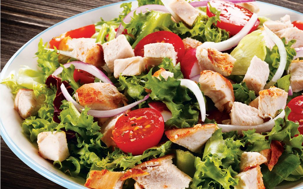 Marcangelo product - chicken cubes with salad